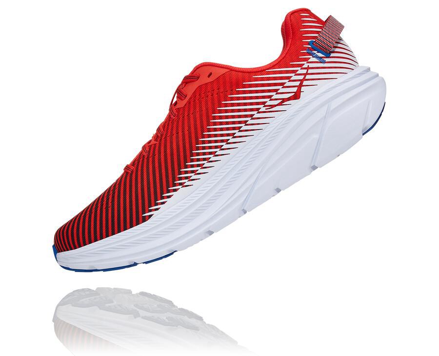 Hoka One One Mens Running Shoes - Rincon 2 - Red/White - IZRT30172
